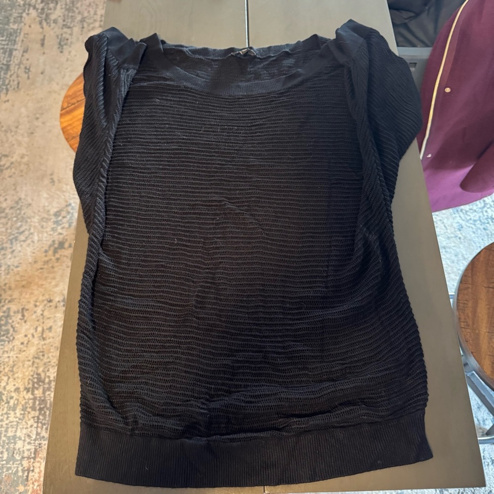 Express Black Textured Women's Blouse